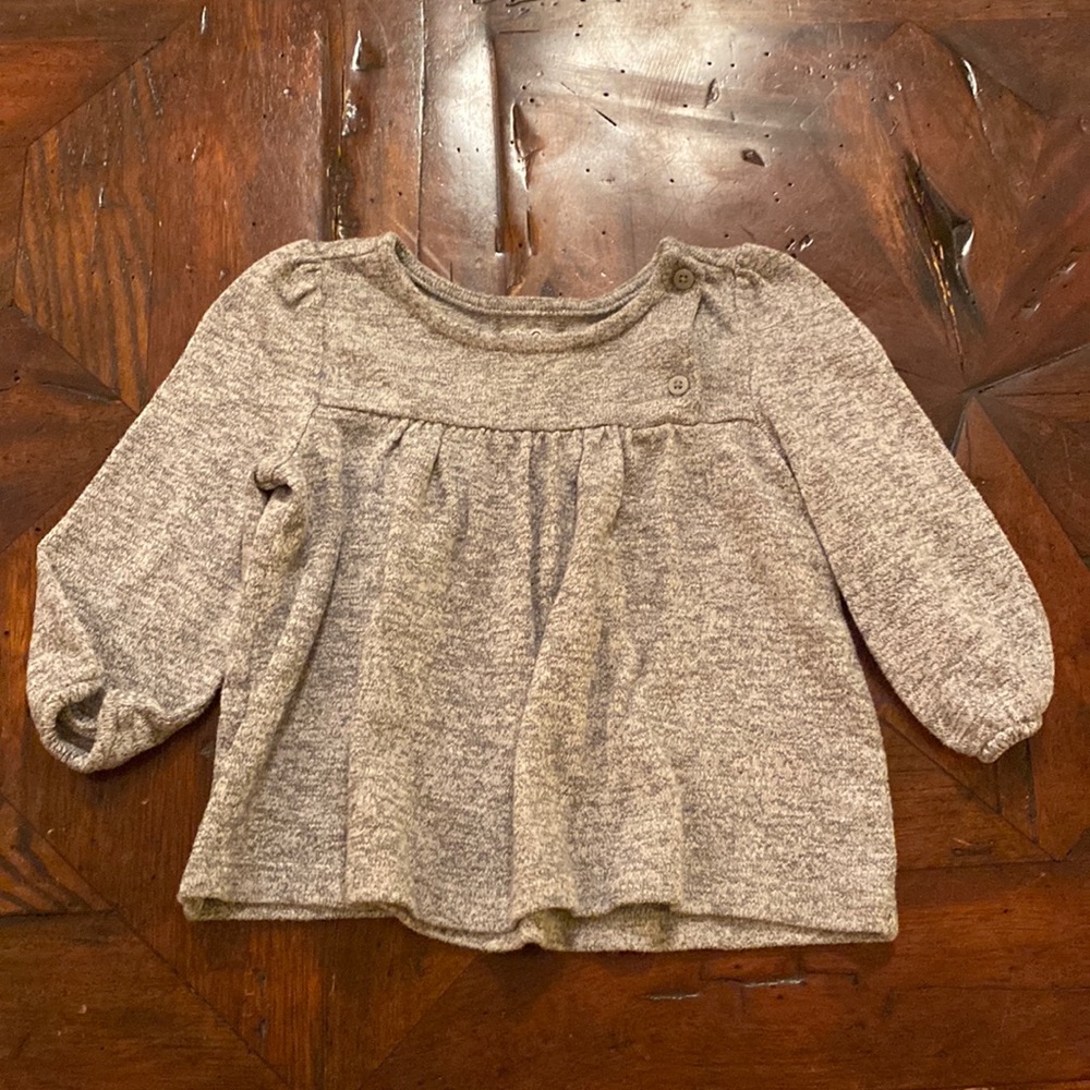 Baby Gap 3/4 Sleeve Lightweight Tunic Sweater w/ Button Detail Size 6-12 Months